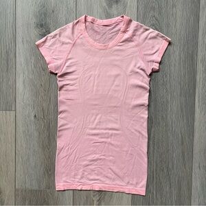 Pink Lululemon Swiftly Tech Short-Sleeve Hip Length